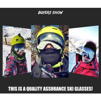 Gogle narciarskie, snowboardowe, OTG UV400 wymienne soczewk sztywny futerał [13180000407]